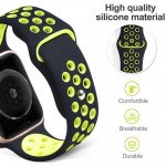 Wholesale Breathable Sport Strap Wristband Replacement for Apple Watch Series 9/8/7/6/5/4/3/2/1/SE - 41MM/40MM/38MM (Black Green)